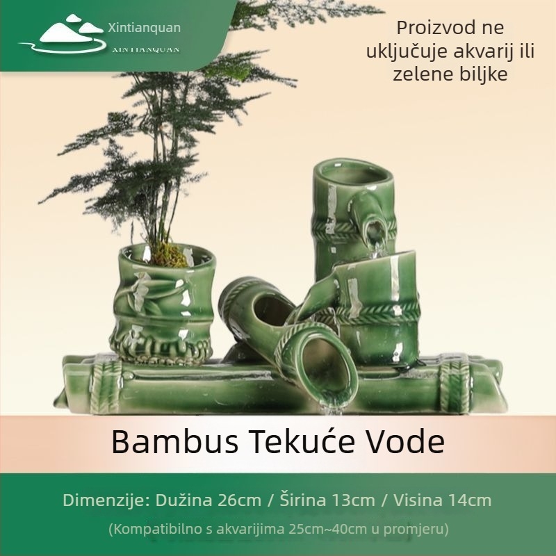 Keramički ukras s protokom vode i cirkulacijom - stolni fontan, polu‑ručna završna obrada, Novi kineski stil, pogodno kao reklamni ili poslovni darovi