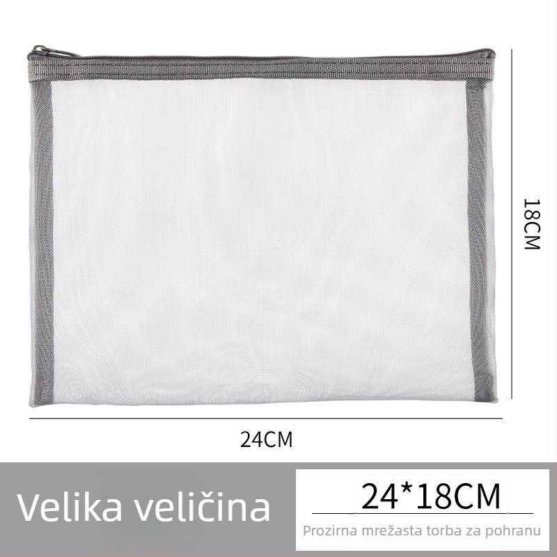 Najlon torbica za šminku, prozračni mrežasti dizajn, trodijelni putni set sa zatvaračem