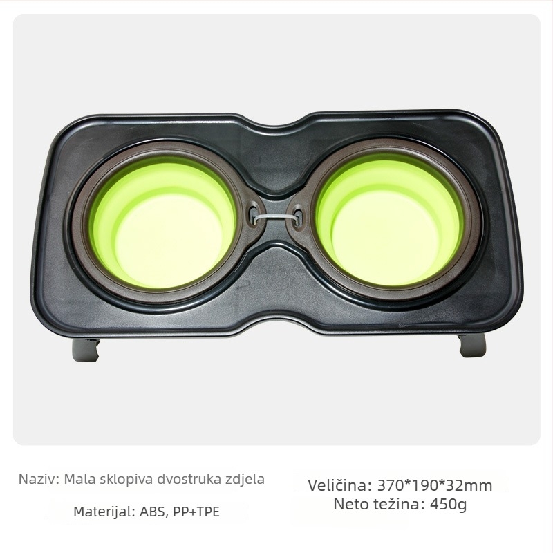 Sklopiva posuda za kućne ljubimce s dvostrukom funkcijom vode i hrane, prijenosna, materijal PP+TPE, marka TINGHAO, pakiranje 300 komada