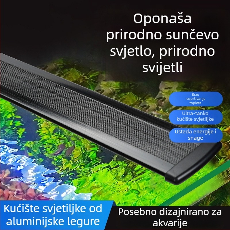 LED akvarijsko klips svjetlo – vodootporno, potpuno spektrum za Betta ribu i vodene biljke, kućište od aluminijske legure
