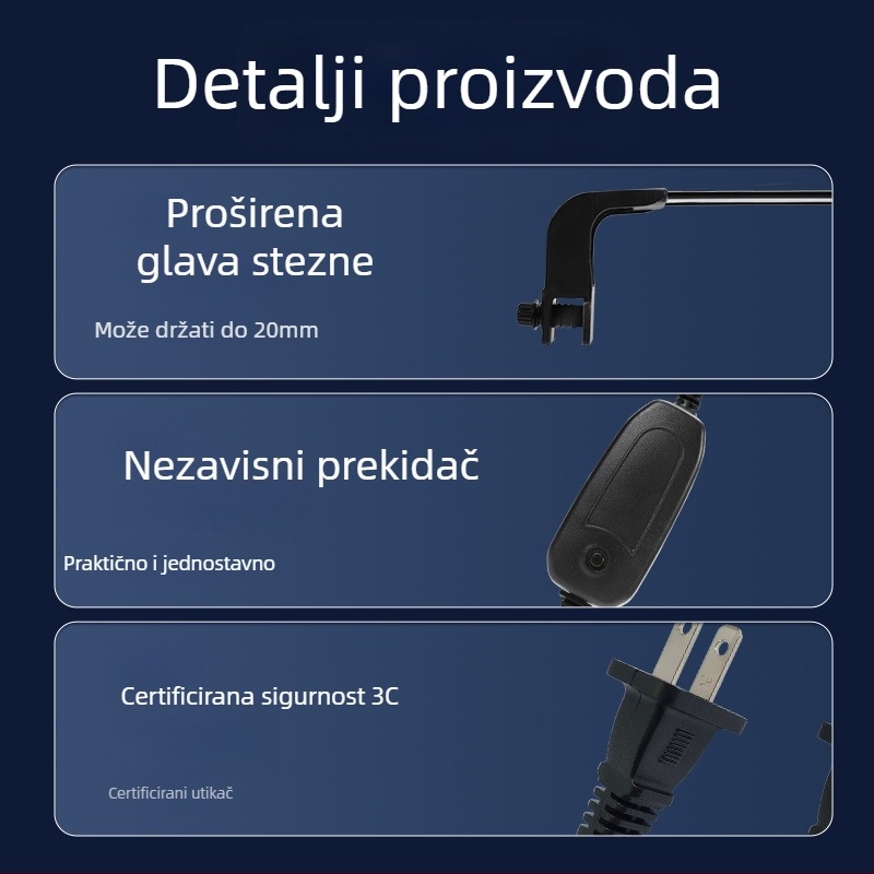 LED akvarijsko klips svjetlo – vodootporno, potpuno spektrum za Betta ribu i vodene biljke, kućište od aluminijske legure
