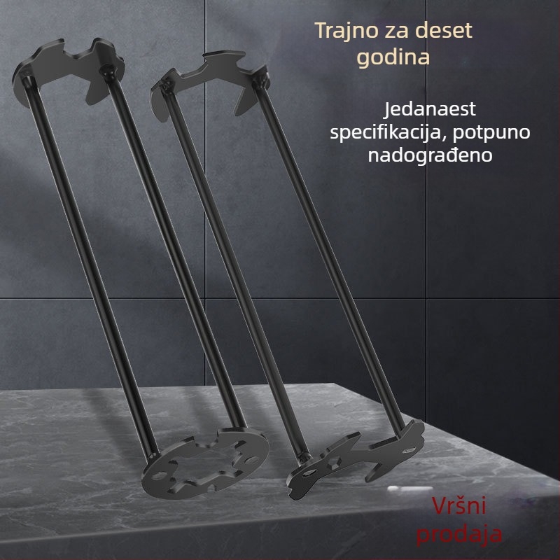 Višenamjenski ključ za sudoperu i slavinu, univerzalni alat za otpuštanje, instalaciju i demontažu u kupaonici, dvostruki osovinski ključ (Brend: 11 • Materijal: ugljična čelika • Kod proizvoda: Bs 01 • Stil: Dostupan luksuz)
