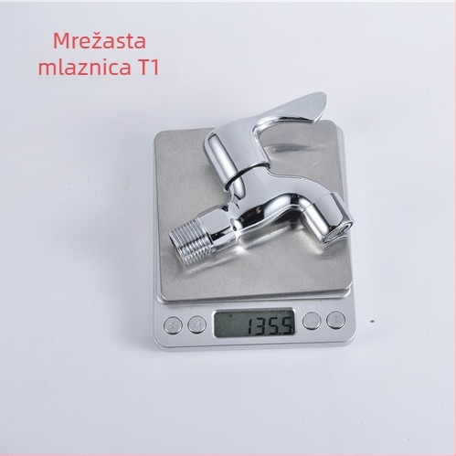Bakarna višenamjenska slavina za perilicu i sudoper, slavina s brzim otvaranjem, elektroplatinirana površina, moderni minimalistički stil, 1,6 MPa
