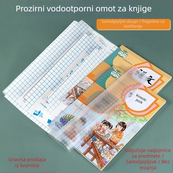 Prozirna samolijepljiva korica za knjige s dijamantnim uzorkom, vodootporna i protuklizna, ljepilo na bazi vode, za učenike