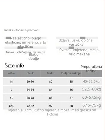 Suknja - Elegantni gradski stil, duga bok suknja, poliester s udjelom pamuka ispod 30%