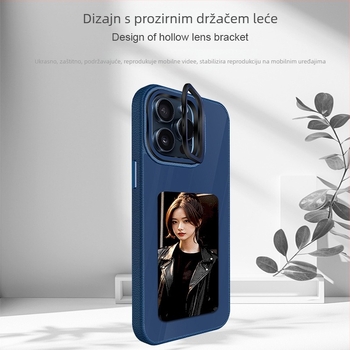 Kućište s ink-screen za iPhone 16 Plus sa stalkom, potpuno zaštita, NFC, projekcija zaslona