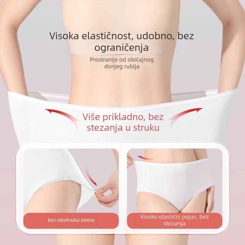 Jednokratno žensko donje rublje s visokim strukom za majčinstvo nakon poroda, 90–95% pamuka, pamukova podstava