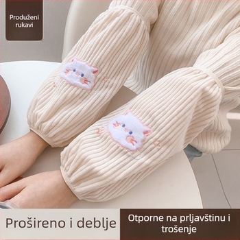 Navlake za rukave A-186 za odrasle žene – kuniće krzno, otporne na mrlje, izšivene