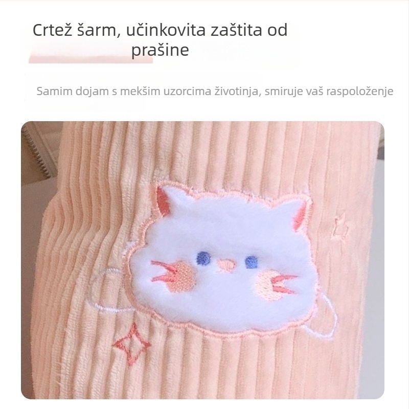 Navlake za rukave A-186 za odrasle žene – kuniće krzno, otporne na mrlje, izšivene