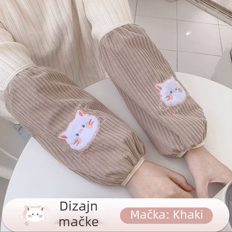 Navlake za rukave A-186 za odrasle žene – kuniće krzno, otporne na mrlje, izšivene