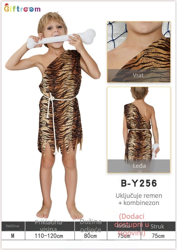 Dječji cosplay kostim inspiriran domorodnim američkim stilom za scenske izvedbe, poliester tkanina (90–95%), unisex, za djecu do 17 godina, proljeće 2025