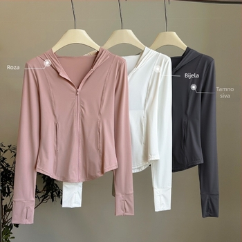 Ženska Ice Silk jakna s kapuljacom i zipom – slim fit, lagana, ljeto 2025