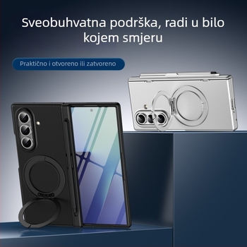 Zaštitno kućište za Samsung Z Fold7/Z Fold5 s magnetskim sklopivim držačem, središnja os za olovku, PC materijal, toplinski tlačno oblikovanje, zaštita od padova