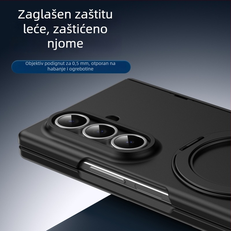 Zaštitno kućište za Samsung Z Fold7/Z Fold5 s magnetskim sklopivim držačem, središnja os za olovku, PC materijal, toplinski tlačno oblikovanje, zaštita od padova