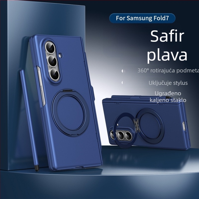 Zaštitno kućište za Samsung Z Fold7/Z Fold5 s magnetskim sklopivim držačem, središnja os za olovku, PC materijal, toplinski tlačno oblikovanje, zaštita od padova