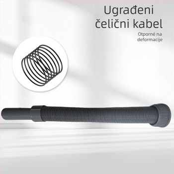 Odvodnja cijev za kuhinju s jednim sudom, rastezljiva, S-oblik, tip povlačenja, plastika/polietilen