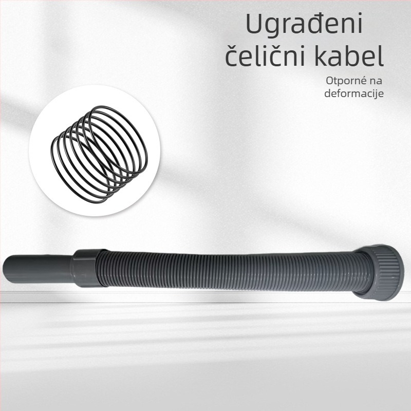 Odvodnja cijev za kuhinju s jednim sudom, rastezljiva, S-oblik, tip povlačenja, plastika/polietilen