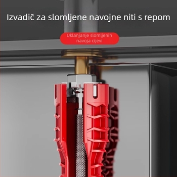 Kuhinjski montirajući ključ za slavinu, 8-u-1 višenamjenski alat za odvijanje i učvršćivanje matica; marka The First Force; Certifikacija: Nijedna; Materijal: Drugo; Stil: Moderan i minimalistički