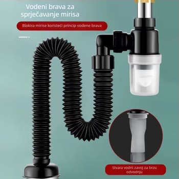 P-oblik sifona za umivaonik s čepom protiv mirisa, plastični, CE certifikat