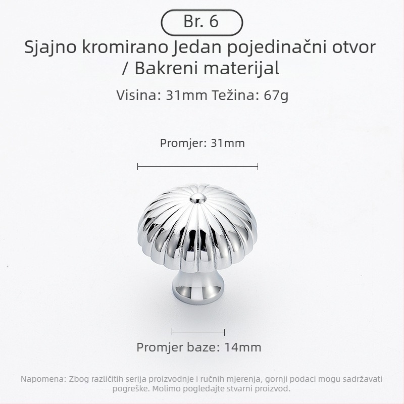 Drška za vrata ormarića - bakar, brušeni završetak, Model 03, Svijetli luksuzni stil