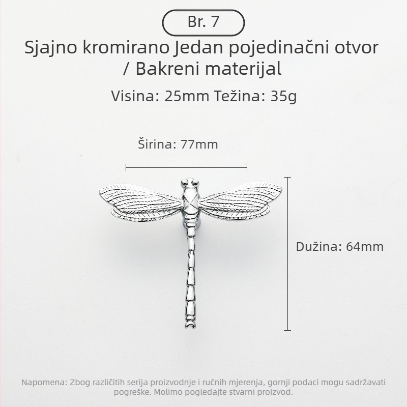 Drška za vrata ormarića - bakar, brušeni završetak, Model 03, Svijetli luksuzni stil