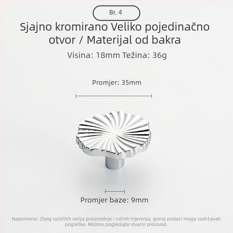 Drška za vrata ormarića - bakar, brušeni završetak, Model 03, Svijetli luksuzni stil
