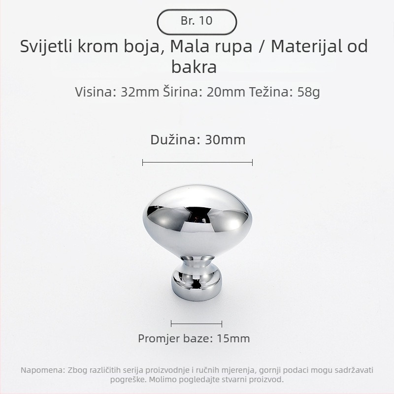 Drška za vrata ormarića - bakar, brušeni završetak, Model 03, Svijetli luksuzni stil