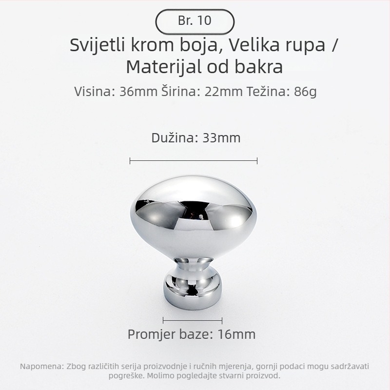 Drška za vrata ormarića - bakar, brušeni završetak, Model 03, Svijetli luksuzni stil
