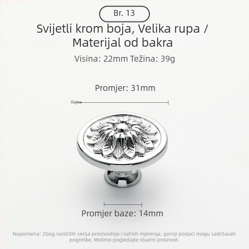 Drška za vrata ormarića - bakar, brušeni završetak, Model 03, Svijetli luksuzni stil