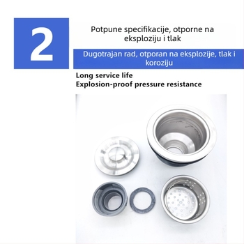 Košara za odvodnju sudopera od nehrđajućeg čelika, model 8110, materijal 201, stil modernog jednostavnog dizajna, tip vučni