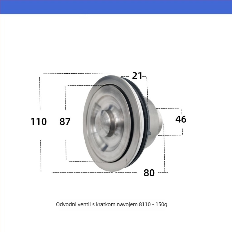 Košara za odvodnju sudopera od nehrđajućeg čelika, model 8110, materijal 201, stil modernog jednostavnog dizajna, tip vučni