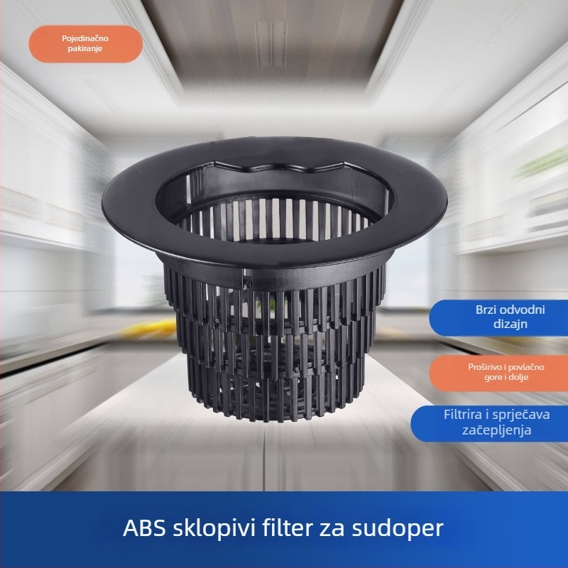 Izvlačiva košara za filtr sudopera – ABS materijal, 100 g, filtr čajnih ostataka, prema američkim standardima