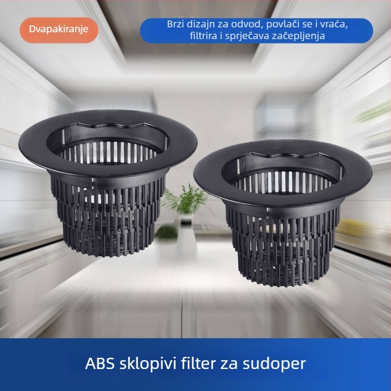 Izvlačiva košara za filtr sudopera – ABS materijal, 100 g, filtr čajnih ostataka, prema američkim standardima