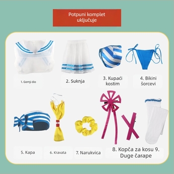 Cosplay kostim Rem — Sailor odjevni komad iz Re:Zero anime, poliester tkanina (80% glavna, 10% sekundarna), ženski, 18–24 godina, za igre/anime uloge.
