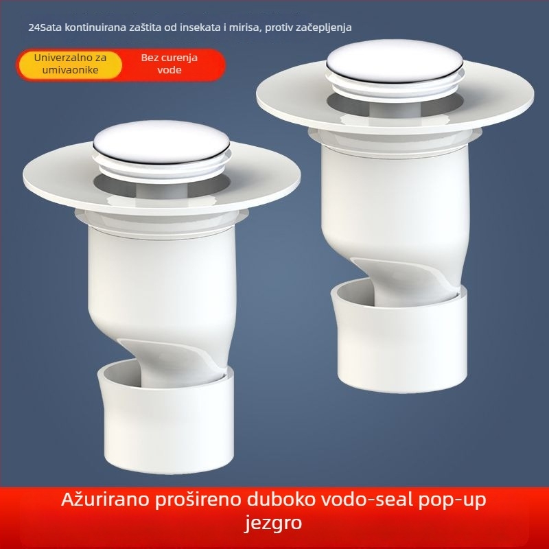 Čep odvod za umivaonik s pop-up mehanizmom, anti miris, duboka vodena brtva (plastika, oblik P, tip: Drugi, CE potvrda)