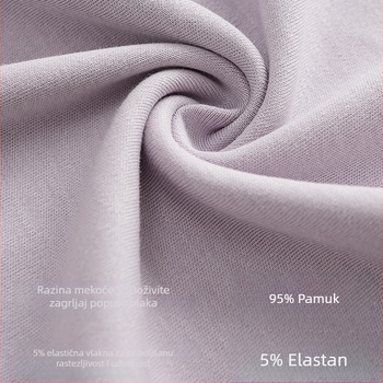 Ženski set pidžama od čistog pamuka s dugim rukavima i kardiganom — jesen-zima, srednje gustoće 181–200 g/m², opuštena silueta, pogodno za nošenje vani