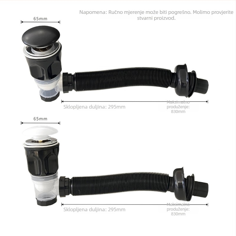 Odvod za umivaonik od keramike, dvostruki dizajn, protiv mirisa, dvostruka upotreba