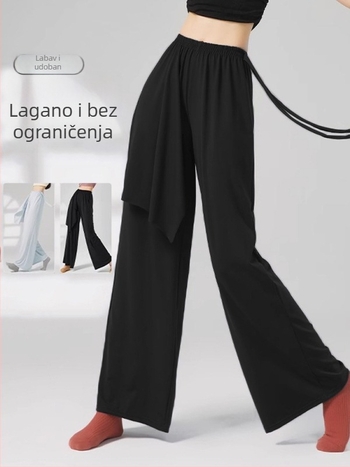 Ženske široke plesne hlače, opuštene i elegantne, viskoza vlakna 95%+