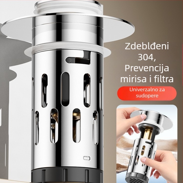 Desley odvoda zátka za umivaonik s filtrom, od nehrđajućeg čelika 304, model CL003-01, moderan minimalist stil, težina 55 g