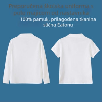 Pamučno polo za djecu - dugi rukav, unisex, sve sezone (za djecu od 3 do 8 godina)