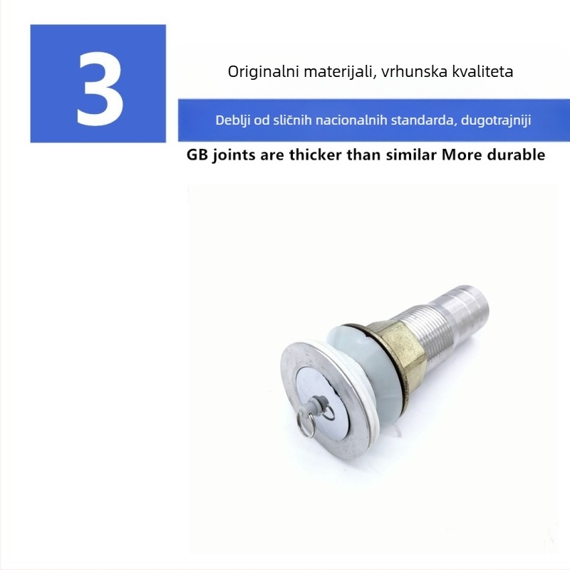 Mramorni odvod za sudoper s vučnim prstenom – podizni tip, nehrđajući čelik, model 6.0, moderni minimalistički dizajn