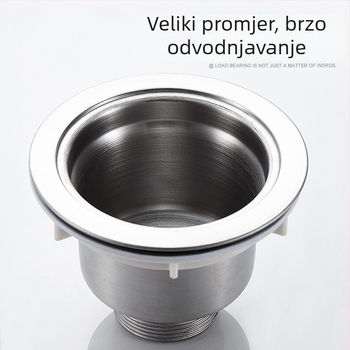 Kuhinjski odvodni dodatak za sudoper s jednim sudom – nehrđajući čelik/ABS