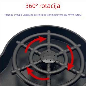Visokotlačni stroj za pranje čaša za sudoperu – automatski, od ABS plastike; cijela plastična konstrukcija s mogućnošću priključka cijevi; neto težina 200 g; podrijetlo Guangdong