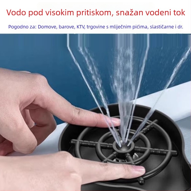 Visokotlačni stroj za pranje čaša za sudoperu – automatski, od ABS plastike; cijela plastična konstrukcija s mogućnošću priključka cijevi; neto težina 200 g; podrijetlo Guangdong