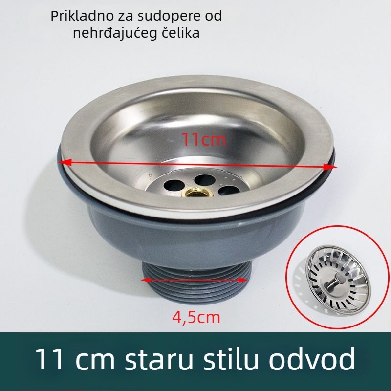 Nehrđajući čelični odvodni cjevovod za kuhinjski sudoper, P-oblik, Bounce tip, CE certifikat