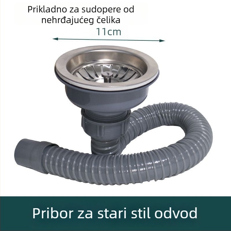 Nehrđajući čelični odvodni cjevovod za kuhinjski sudoper, P-oblik, Bounce tip, CE certifikat