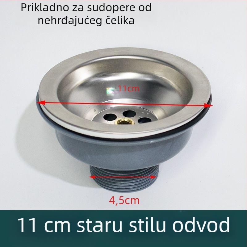 Nehrđajući čelični odvodni cjevovod za kuhinjski sudoper, P-oblik, Bounce tip, CE certifikat