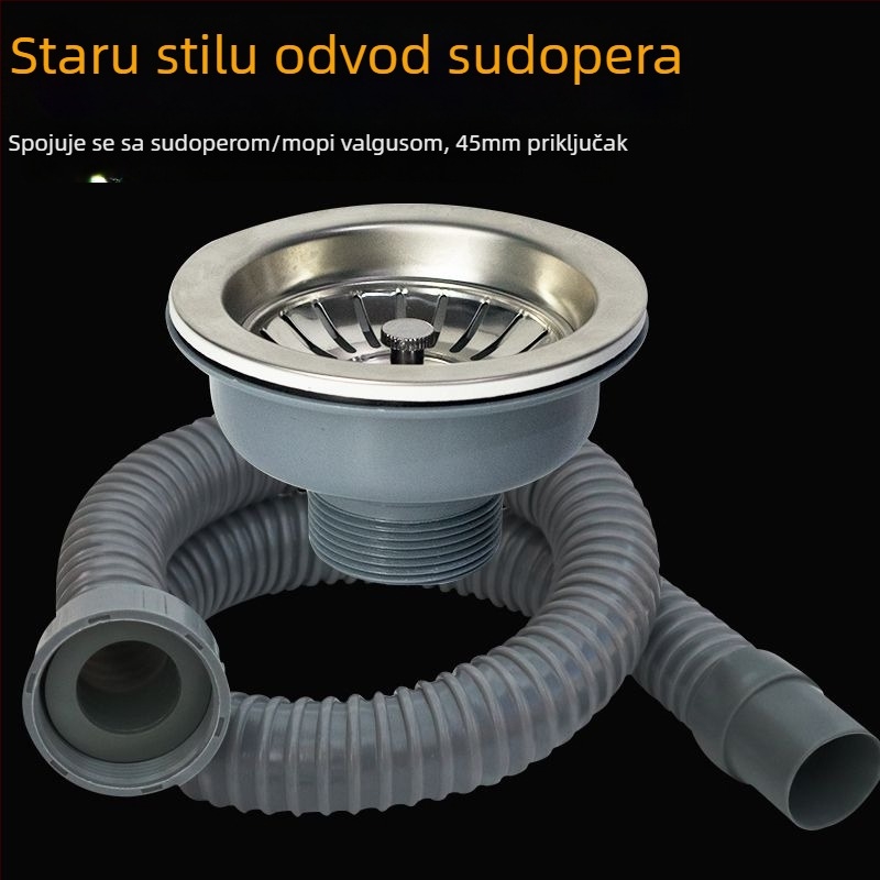 Nehrđajući čelični odvodni cjevovod za kuhinjski sudoper, P-oblik, Bounce tip, CE certifikat