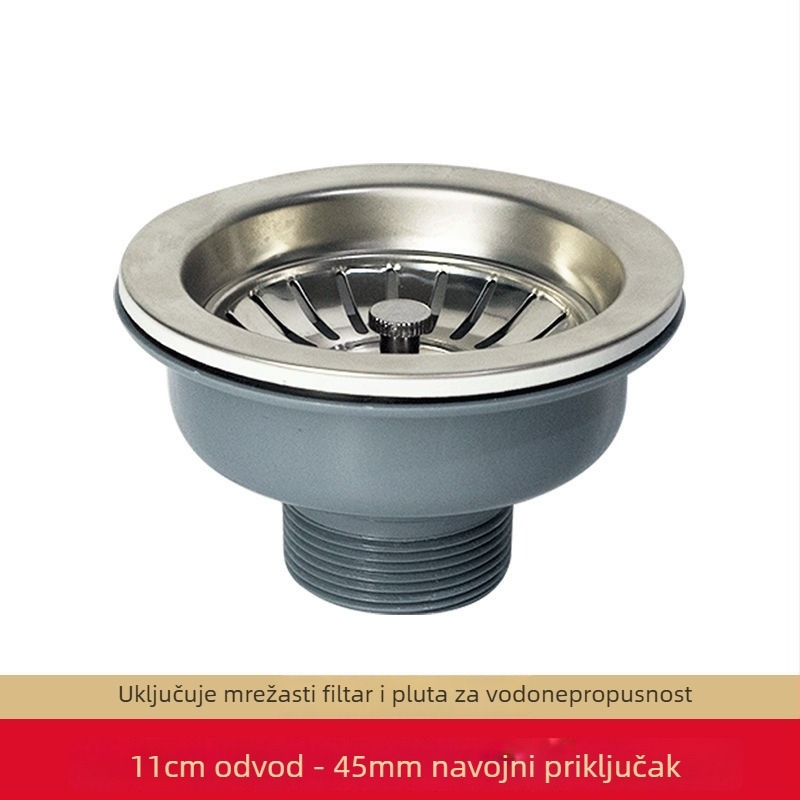 Nehrđajući čelični odvodni cjevovod za kuhinjski sudoper, P-oblik, Bounce tip, CE certifikat