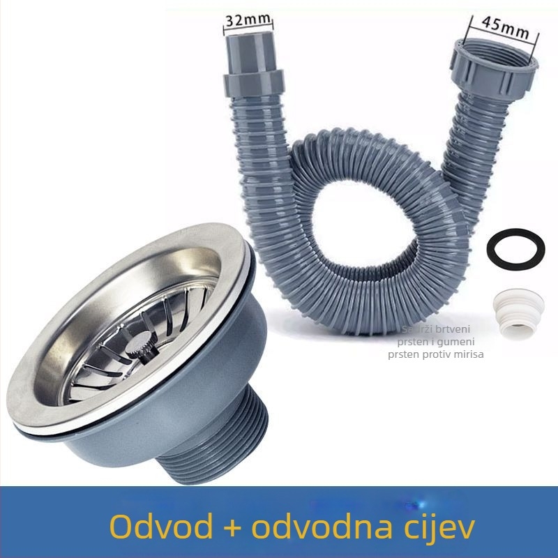 Nehrđajući čelični odvodni cjevovod za kuhinjski sudoper, P-oblik, Bounce tip, CE certifikat